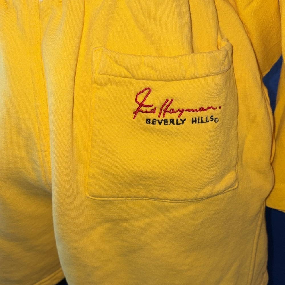 RARE - Fred Hayman Beverly Hills Yellow Hoodie + Shorts Set – Size M EUC - Picture 8 of 13